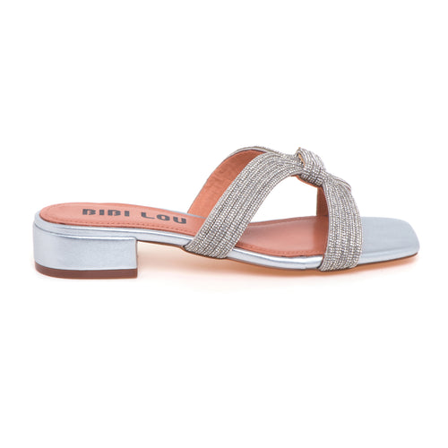 Ciabatta Bibi Lou in pelle con strass