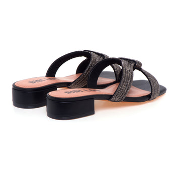 Ciabatta Bibi Lou in pelle con strass - 3