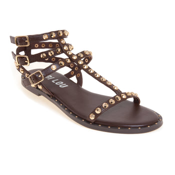 Sandalo flat Bibi Lou in pelle con borchie - 4