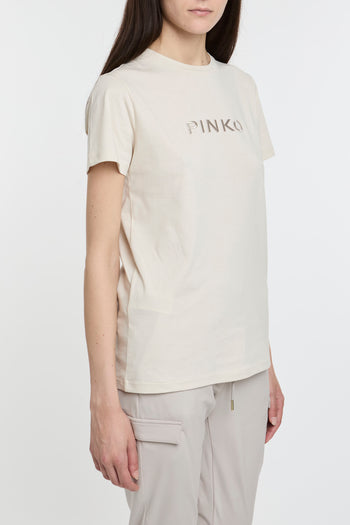 T-shirt Pinko in cotone con logo ricamato - 3