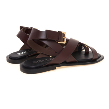 Sandalo flat Bibi Lou in pelle con infradito e accessorio in metallo - 3