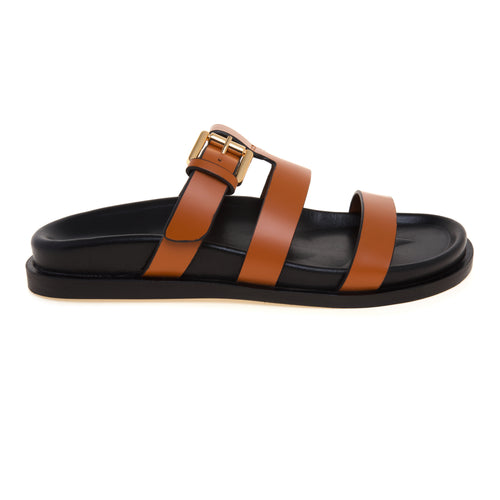 Sandalo flat Bibi Lou in pelle con fussbett e tirpla fascia