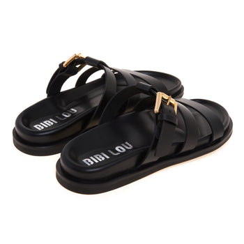 Sandalo flat Bibi Lou in pelle con fussbett e tirpla fascia - 3