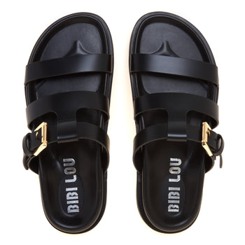 Sandalo flat Bibi Lou in pelle con fussbett e tirpla fascia - 5