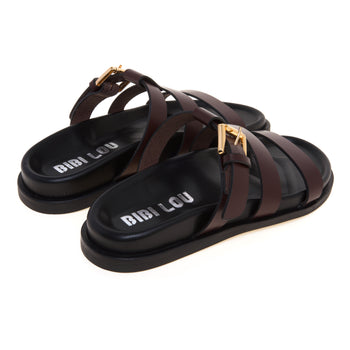 Sandalo flat Bibi Lou in pelle con fussbett e tirpla fascia - 3