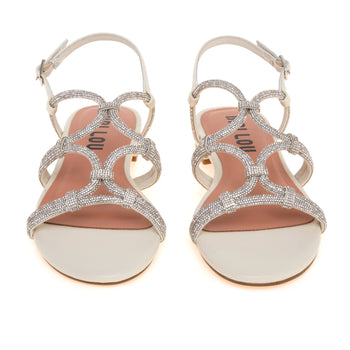 Sandalo basso Bibi Lou in pelle con tomaia full-strass - 5