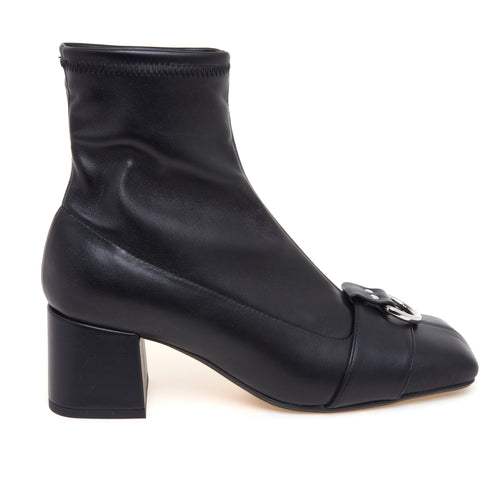 Tronchetto Anna F. in pelle con gambale stretch e tacco 55 mm