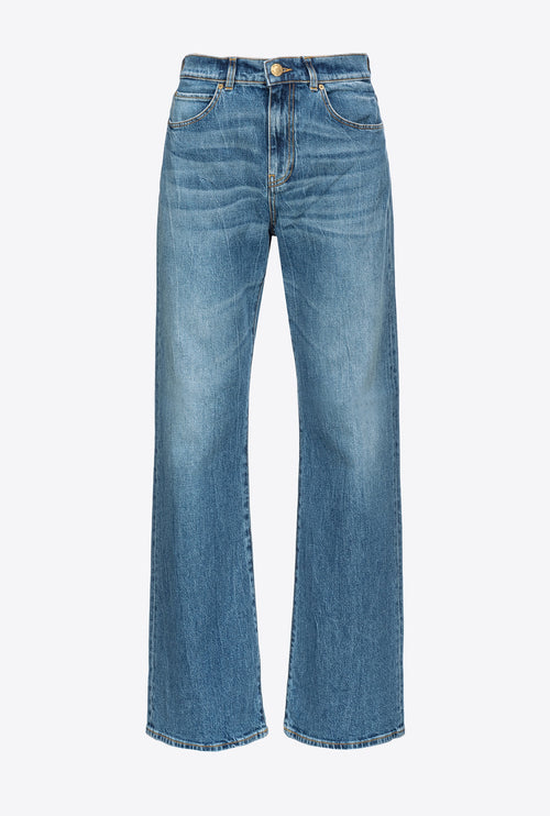 Jeans cinque tasche wide-leg Pinko in denim stretch