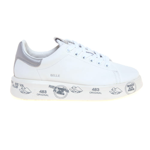 Sneaker Premiata Belle in pelle con talloncino argento