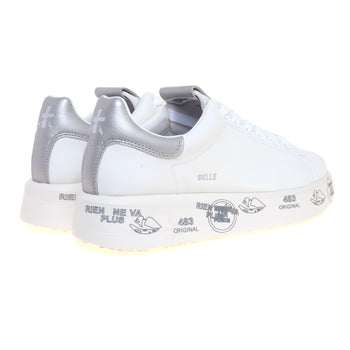Sneaker Premiata Belle in pelle con talloncino argento - 3