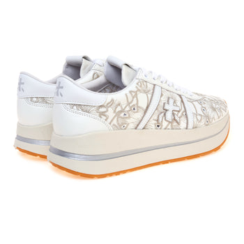Sneaker Premiata Bethcoin in pelle foarata con ricami floreali - 3