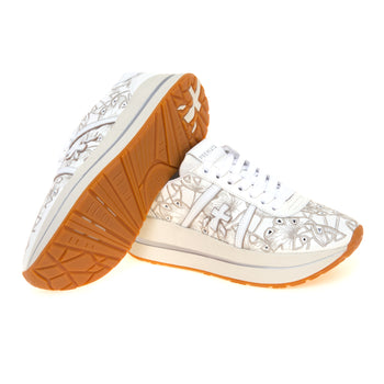 Sneaker Premiata Bethcoin in pelle foarata con ricami floreali - 4