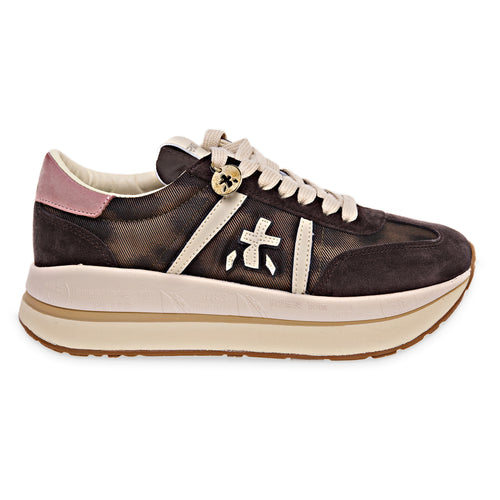 Sneaker Premiata Bethcoin in camoscio e tessuto maculato