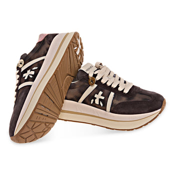 Sneaker Premiata Bethcoin in camoscio e tessuto maculato - 4