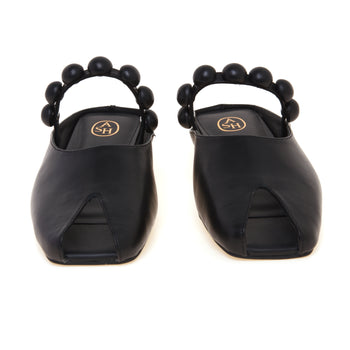 Sabot ASH Blanche in pelle con cinturino impreziosito con mezze sfere - 5