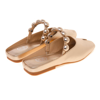 Sabot ASH Blanche in pelle con cinturino impreziosito con mezze sfere - 3