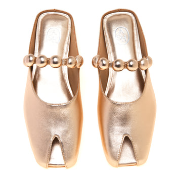 Sabot ASH Blanche in pelle con cinturino impreziosito con mezze sfere - 5