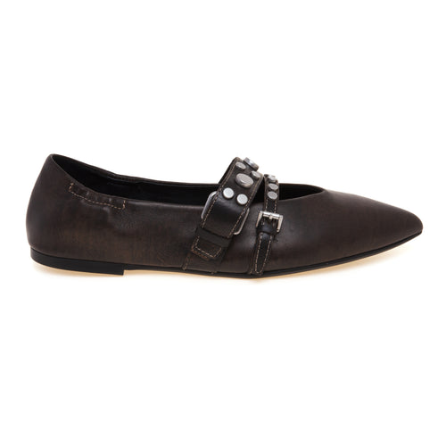 Ballerina a punta ASH Britney in pelle anticata