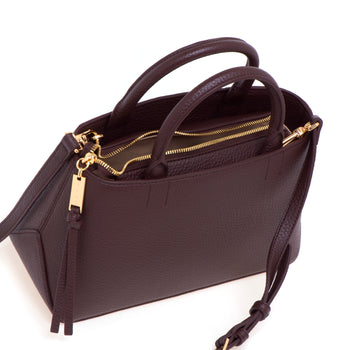 Borsa a mano Elisabetta Franchi in ecopelle con placca oro e tracolla - 4