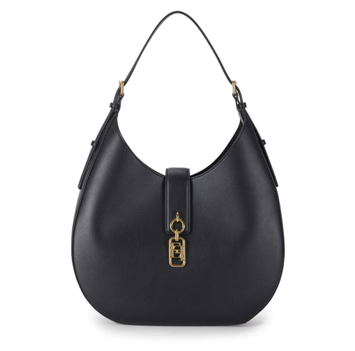 Borsa hobo tonda Elisabetta Franchi con charm in metallo dorato