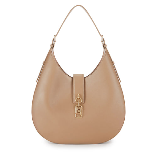 Borsa hobo tonda Elisabetta Franchi con charm in metallo dorato
