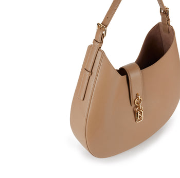 Borsa hobo tonda Elisabetta Franchi con charm in metallo dorato - 4