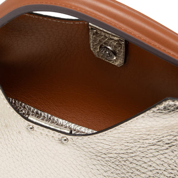 Borsa a mano Gianni Chiarini "Aurora" in pelle martellata con tracolla - 4
