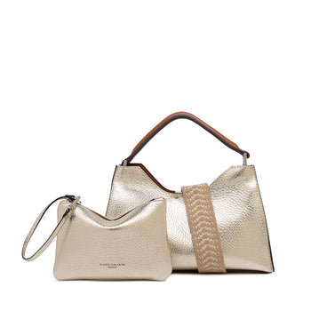 Borsa a mano Gianni Chiarini "Aurora" in pelle martellata con tracolla - 5
