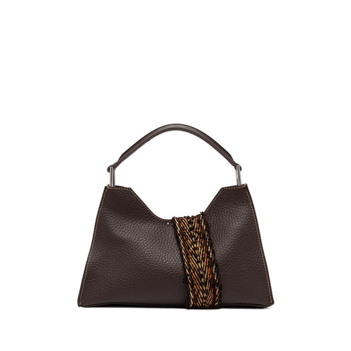 Borsa a mano a trapezio Gianni Chiarini "Aurora" in pelle martellata con tracolla