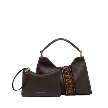 Borsa a mano a trapezio Gianni Chiarini "Aurora" in pelle martellata con tracolla - 5