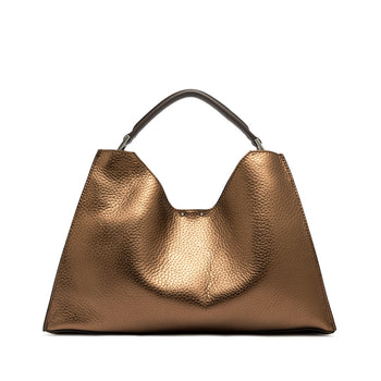 Borsa a mano a trapezio Gianni Chiarini "Aurora" in pelle martellata con tracolla - 3