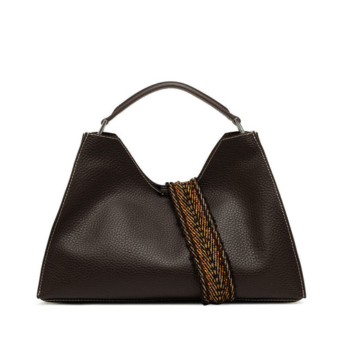 Borsa a mano a trapezio Gianni Chiarini "Aurora" in pelle martellata con tracolla