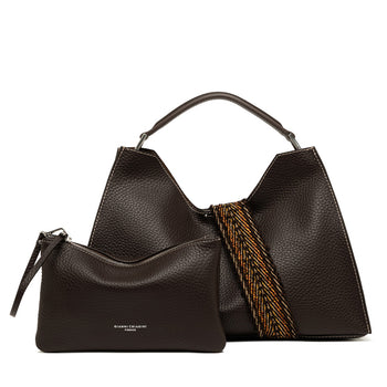Borsa a mano a trapezio Gianni Chiarini "Aurora" in pelle martellata con tracolla - 5