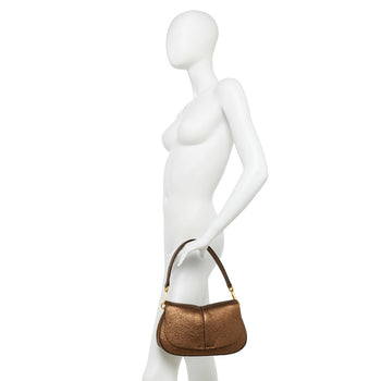 Borsa a spalla Gianni Chiarini Helena Round in pelle martellata con tracolla - 6