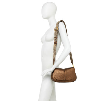 Borsa a spalla Gianni Chiarini Helena Round in pelle martellata con tracolla - 7
