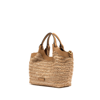 Borsa Gianni Chiarini DUA in rafia sfrangiata e pelle - misura S - 4