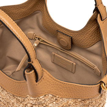 Borsa Gianni Chiarini DUA in rafia sfrangiata e pelle - misura S - 5