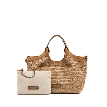 Borsa Gianni Chiarini DUA in rafia sfrangiata e pelle - misura S - 6