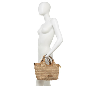 Borsa Gianni Chiarini DUA in rafia sfrangiata e pelle - misura S - 7