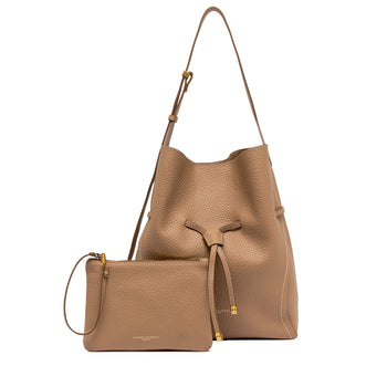 Borsa a spalla Gianni Chiarini Sienna in pelle martellata con pochette interna - 5