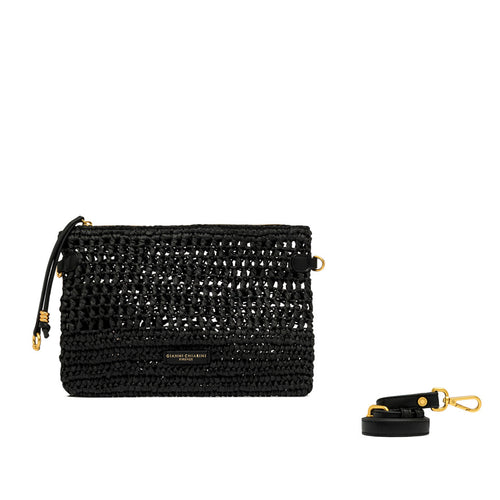 Busta con zip Gianni Chiarini Nefeli in paglia intrecciata