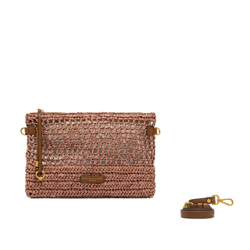 Busta con zip Gianni Chiarini Nefeli in paglia intrecciata