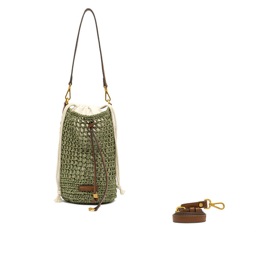 Borsa a secchiello Gianni Chiarini Nefeli in paglia crochet con tracolla