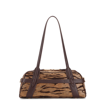 Bauletto Elisabetta Franchi in tessuto con stampa tigre - 4