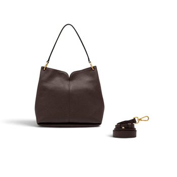 Borsa monospalla Gianni Chiarini "Sandra" in pelle martellata con tracolla - Mis. media - 3