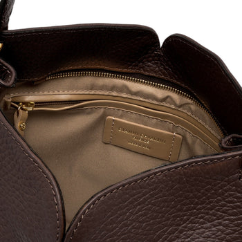 Borsa monospalla Gianni Chiarini "Sandra" in pelle martellata con tracolla - Mis. media - 6