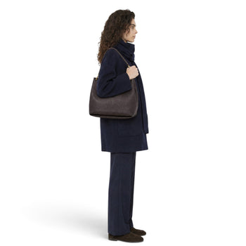 Borsa monospalla Gianni Chiarini "Sandra" in pelle martellata con tracolla - Mis. media - 8