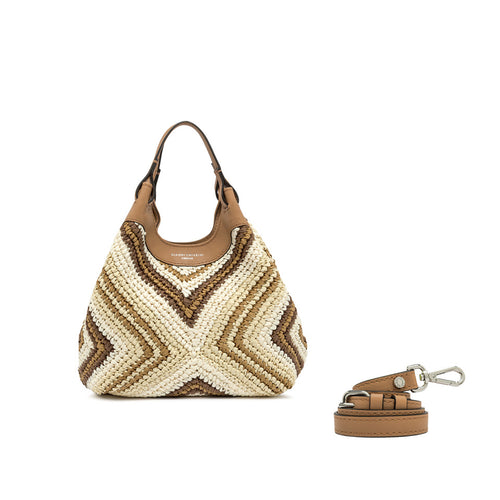 Borsa Gianni Chiarini Dua in paglia intrecciata con fantasia multicolor