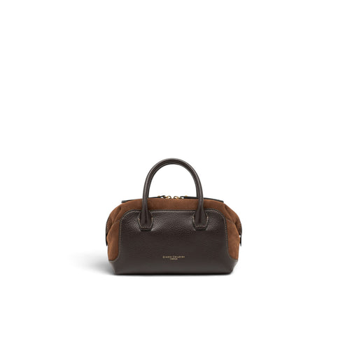 Borsa a bauletto Gianni Chiarini "Gemma" in pelle e camoscio - misura media