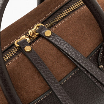 Borsa a bauletto Gianni Chiarini "Gemma" in pelle e camoscio - misura media - 7